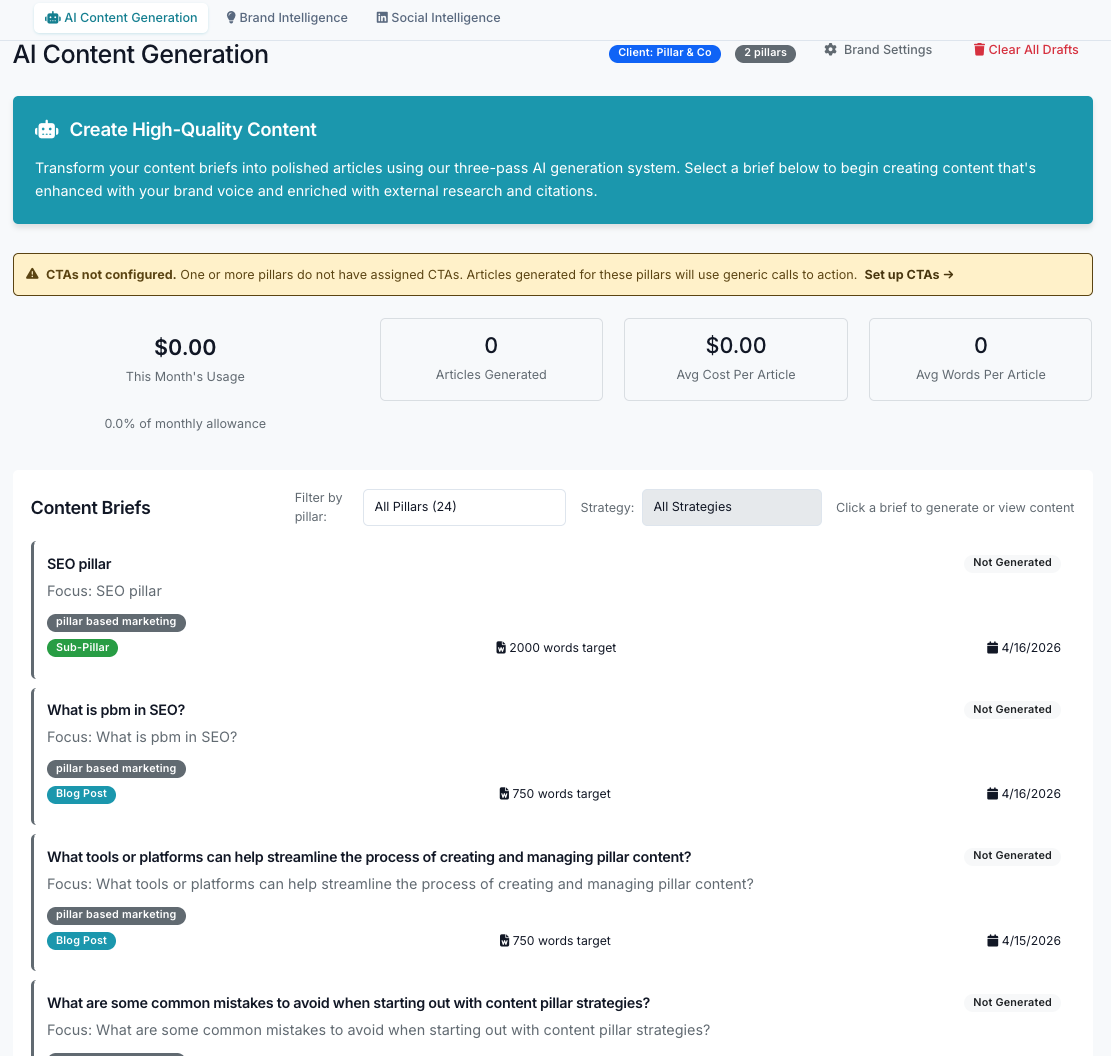 Pillarbase Content screenshot