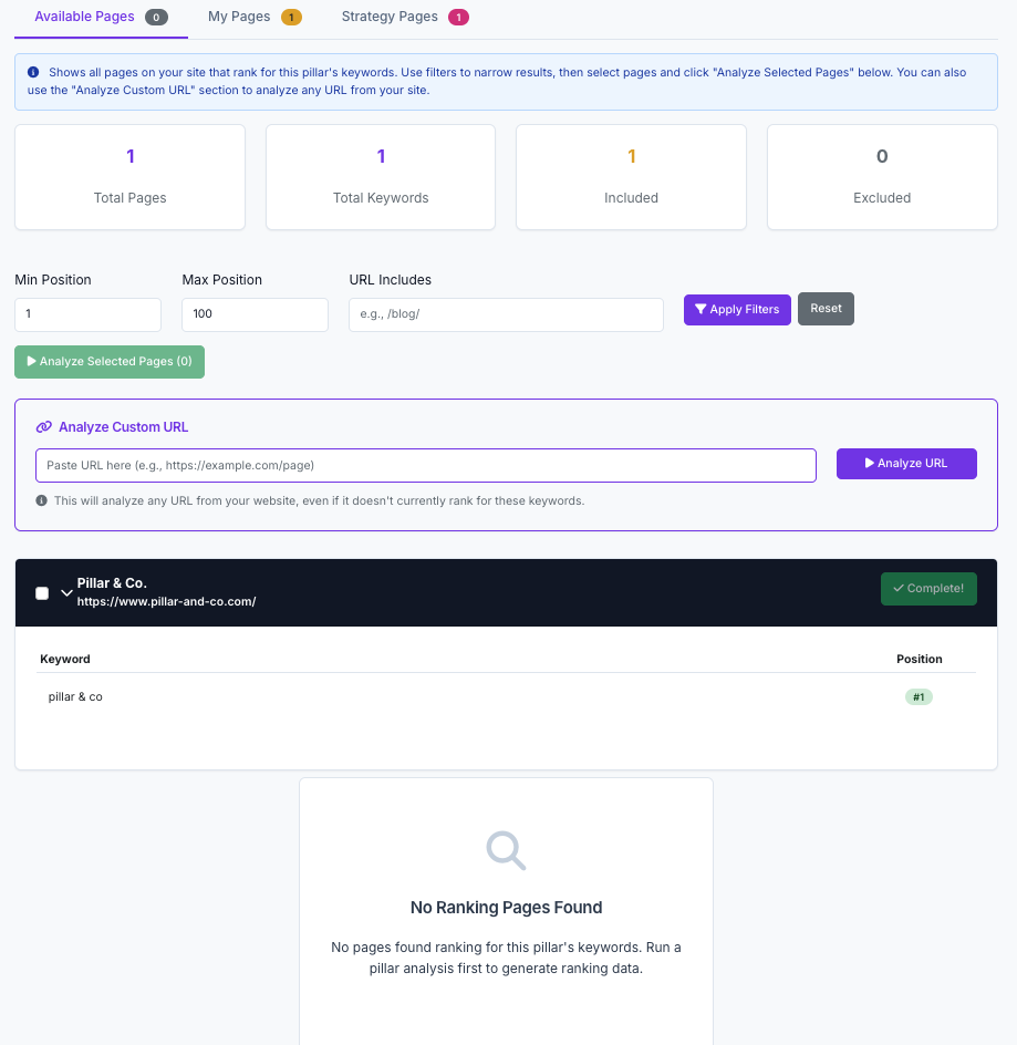 Content Analysis screenshot