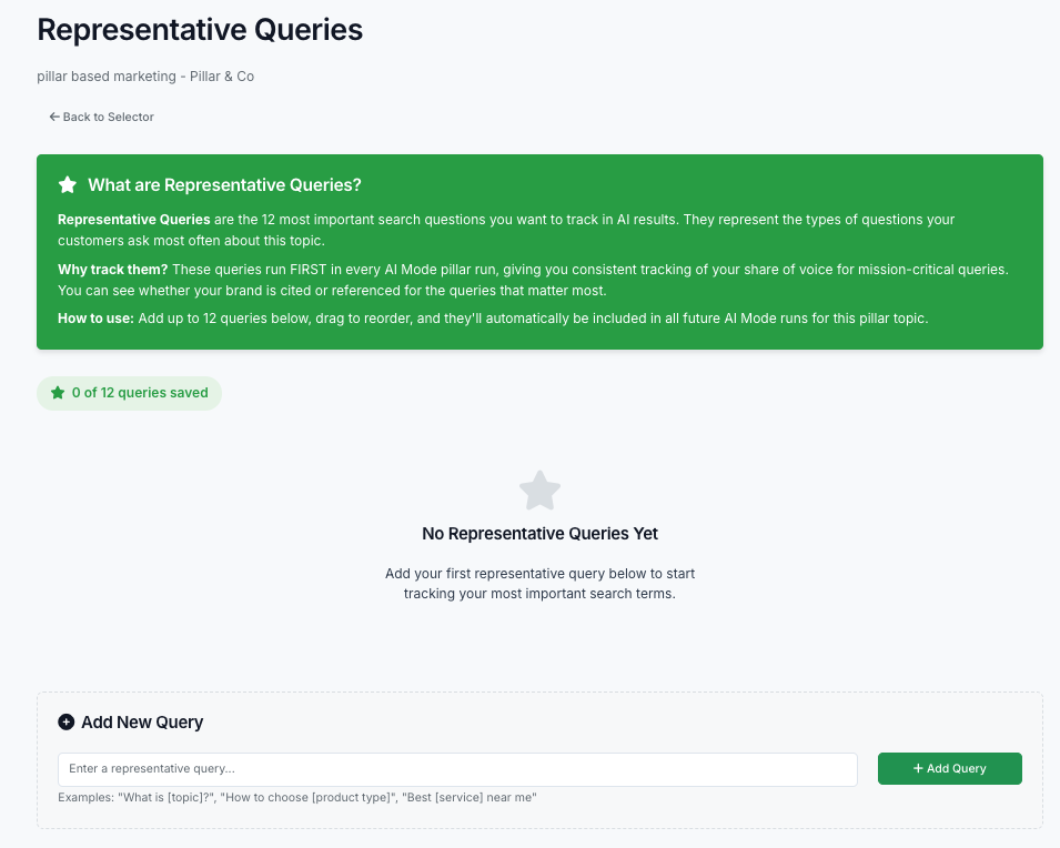 Representative queries screenshot