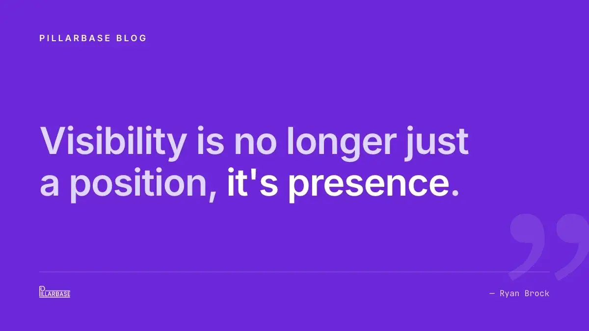 Pull quote: Visibility is no longer just a position, it's presence.